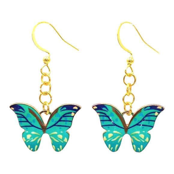 Whimsical Butterfly Dangle Earrings – Spring Summer Jewelry - Picture 1 of 3